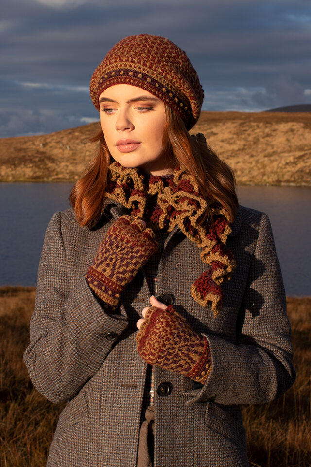 Briodag patterncard kit design by Alice Starmore in Hebridean 2 Ply yarn