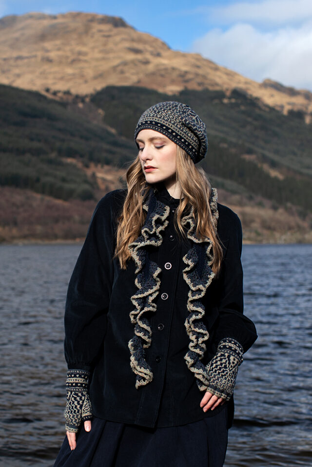 Briodag patterncard kit design by Alice Starmore in Hebridean 2 Ply yarn