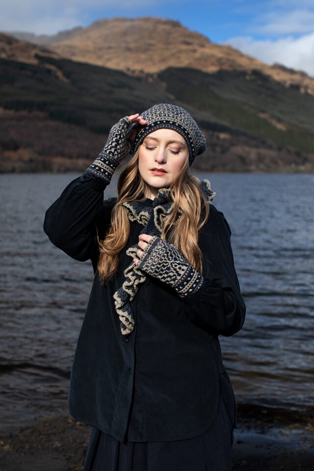 Briodag patterncard kit design by Alice Starmore in Hebridean 2 Ply yarn