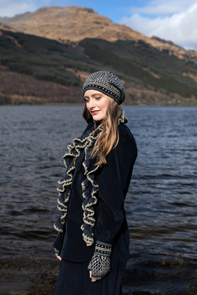 Briodag patterncard kit design by Alice Starmore in Hebridean 2 Ply yarn