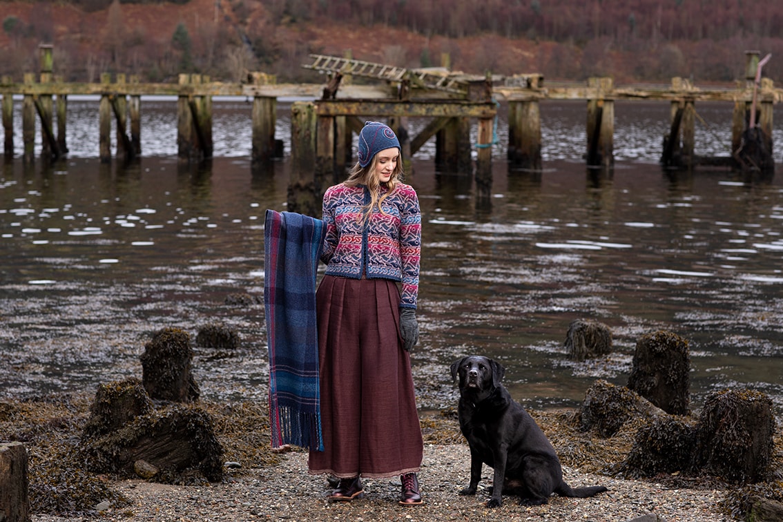 Erin Cardigan patterncard kit design, Erin Hat from Creative Course 1 and Erin woven wrap by Alice Starmore in Hebridean 2 Ply yarn Erin Cardigan patterncard kit design, Erin Hat from Creative Course 1 and Erin woven wrap by Alice Starmore in Hebridean 2 Ply yarn